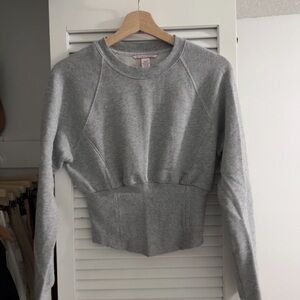 Victoria’s Secret Corset Sweatshirt | Gray Sculpted Fit | Size S